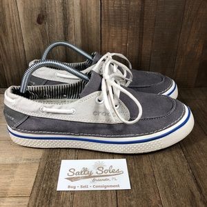 crocs canvas boat shoes